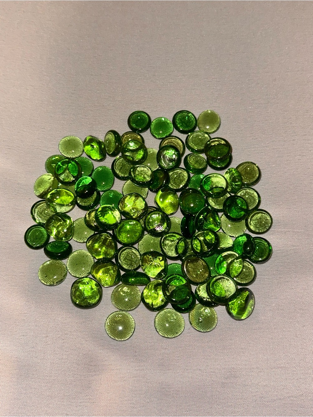 1 Lb. Green Flat Glass Marbles, Beads for Vase Filler - Decorative Glass Gems